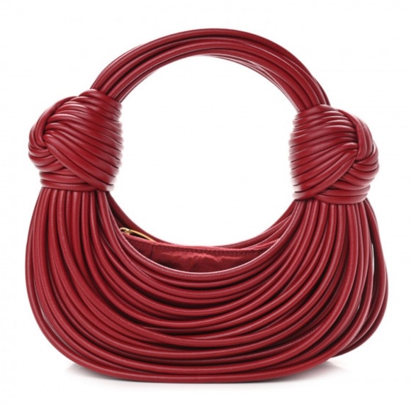 Bottega Veneta Handbags - PERFECT CONDITION. BOTTEGA VENETA Nappa Mini Tubular Double Knot in Dark Red